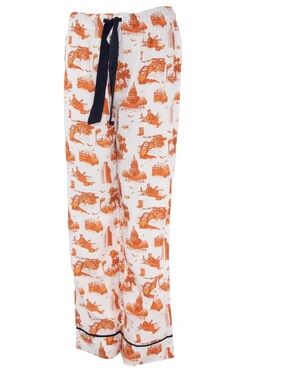 Katie Kime Texas Longhorns Exes Austin Toile Pajama Pants Size Medium